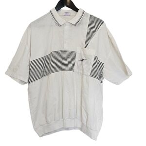 Vintage White and Black Polo Shirt with Classic Design